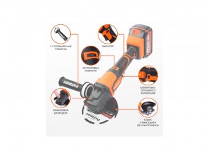 Аккумуляторная угловая шлифмашина Patriot AG 125Li UES арт. 110303127 - фото 4